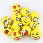 Balle anti - stress - 12pcs emoji visage - 6 cm - polyur�thane - mixte - cadeau