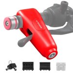 Antivol bloque levier de frein + alarme universel serrure pour moto scooter vlo rouge avec 2 cls