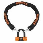 Antivol a chaine armlock ck2 noir - orange 1. 20m maillon diam 10 mm avec u 52 x 65 mm (diam 16 mm) (u ...