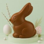 Antonin le lapin en chocolat lait - collection p�ques - moulage chocolat lapin de p�ques - fabrication ...