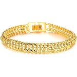 Bracelet mixte plaqu� or 18 carats avec maille palmier et oxyde de zirconium - aooaz