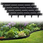 Aopunly bordure de jardin avec pointes gazon en acier galvanis� bordure de pelouse noir 100x18cm 30m