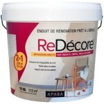Enduit dcoratif rnovation rapide 2 en 1 lisse et dcore sur pltre peintures crpis fibres toile de ...