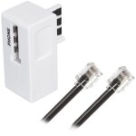 Cordon adsl rj11 apm 5 m avec filtre adsl - noir (2x rj11 m�le)