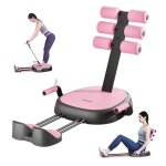 Appareil � abdos multifonction pour femme - machine sit - up home gym (charge max 136 kg) - rose