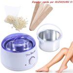 Appareil chauffe - cire chaude 500ml + 100g grains de cire  piler crme + 5 spatulas professionnelles ...
