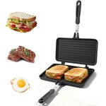 Appareil � croque monsieur anti adh�rent au gaz avec poign�e en aluminium pour tortillas et panini 24 ...