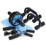 Appareils de fitness 5 en 1 roue abdominale + poigne de pompe + corde  sauter + pince  main + tapis ...
