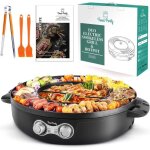 Appareil fondue chinoise hot pot electrique et barbecue cor�en int�rieur �lectrique 220v 2200w 2 in 1 ...