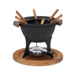 Appareil à fondue - kela - 16644 - cuve fonte de fer émaillée - noir - 6 pièces Appareil à fondue - kela - 16644 - cuve fonte de fer émaillée - noir - 6 pièces