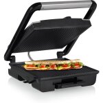 Appareil � paninis noir bross� - multifonction - surface de cuisson 30 x 27 cm - 2 portions - 2 000 w[c141] ...