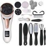 Appareil p�dicure �lectrique avec aspirateur lime � pieds �tanche 2 vitesses affichage num�rique rechargeable ...