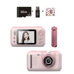 Appareil photo enfant 2, 4 pouces �cran 4m pixel num�rique cam�ra avec tr�pied 1080p cam�scope pour filles ...
