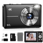 Appareil photo num�rique 4k appareil photo compact portable 64mp carte 32 go 2. 4 �cran lcd autofocus ...