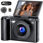 Appareil photo num�rique 4k digital: 64mp appareils num�rique avec molette de mode �cran rabattable 180� ...
