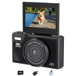 Appareil photo num�rique 5k 75mp - �cran hd 3 inclinable 180� wifi zoom 18x avec carte 64go autofocus ...