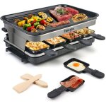 Appareil a raclette 8 personnes service a raclette avec rev�tement anti - adh�sif plaque de cuisson 8 ...