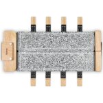 Appareil � raclette 8 personnes wod362 fromage fondue double pierre de cuisson granit bois naturel socle ...