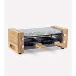 Appareil  raclette hkoenig - wod2 - jusqu' 2 personnes - pierre  cuire - design bois - 350w