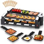 Appareil a raclette rotative appareil raclette 8 personnes avec plaque de cuisson antiadh�sive et 8 plaques ...