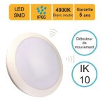 Applique dextrieur - hublot led - 16w - dtecteur de mouvement - ip66 - ik10