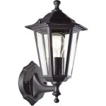 Applique ext�rieure - brilliant - carleen - m�tal / verre - noir - e27 max 60w