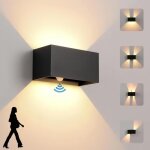 Applique led ext�rieur / int�rieur 24w avec d�tecteur de mouvement ip65 blanc chaud 3000k angle r�glable ...