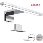 Applique miroir de salle de bain - kekeda - chrome blanc l 30 cm - led int�gr�e 5w - blanc neutre