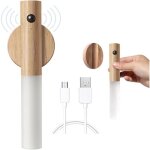 Applique murale en bois rechargeable usb avec dtecteur de mouvement intrieur appliques murales  batterie ...
