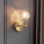 Applique murale en cristal applique murale interieur dor� lumi�re chaude g9 lampe murale luxe boule pour ...