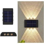 Applique murale exterieur solaire - clairage solaire tanche - lumire chaude - abs - 3w - led