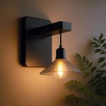 Applique murale ext�rieure - moderne / vintage / r�tro - �tanche ip65 - noir inox - 18 x 20 cm