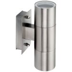 Applique murale ext�rieure - prolight - en inox - ip44 - led - 2x3. 5w - 300 lumens - 3000k - blanc chaud ...