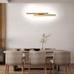 Applique murale int�rieur led - smotop - 65 � 30 cm - aluminium dor� - blanc chaud