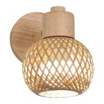 Applique murale int�rieure - applique murale boh�me r�glable - m�tal & bambou - culot e27 - style campagne ...