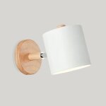 Applique murale interieure e27 r�glable lampe murale en bois applique avec abat - jour en m�tal plafonnier ...