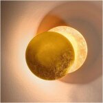 Applique murale en laiton � lumi�re chaude - lampe lune lampe descalier effet �clipse20centim�tre