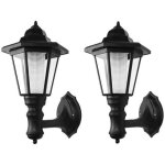Appliques murales lanternes jardinsolaire led extrieur 2 pices lampe tanche vintage porche hexagonalpo ...