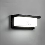 Applique murale led 20w ext�rieur d�tecteur mouvement capteur cr�pusculaire lumi�re blanc froid noir ...