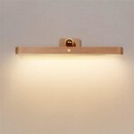 Applique murale led en bois  intensit variable avec interrupteur tactile et batterie veilleuse rotative ...