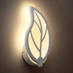 Applique murale led en forme de feuille design moderne en mtal et acrylique chambre  coucher couloir ...