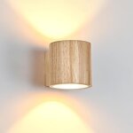 Applique murale led int�rieur 6w bois rond �clairage mural applique led blanc chaud 3000k g9 rempla�able ...