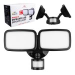 Applique murale led - maclean - mce524 b - 20w 1500lm - capteur pir 5?12m 180� - ip65 4000k