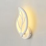 Applique murale led - mhy� - 12w - acrylique - forme de feuille - blanche - lumi�re chaude - 12x25 cm ...