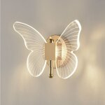 Applique murale led - papillon - blanc neutre - acrylique 20�20 cm - style nordique