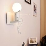 Applique murale moderne - douille e27 - métal - blanc - pour chambre enfant Applique murale moderne - douille e27 - métal - blanc - pour chambre enfant