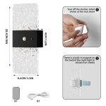 Applique murale rectangulaire noire rechargeable avec capteur applique murale magn�tique rechargeable ...