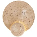 Applique murale r�tro - pzcc - style wabi - sabi japonais - travertin beige naturel - spot led - poli ...