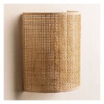 Applique - murale en - rotin style - wabi - sabi luminaire - bambou osier - r�tro lampe - murale - artisanale ...