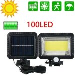 Applique murale solaire pour jardin - mingmei - 100 led avec d�tecteur de mouvement - noir - �nergie ...
